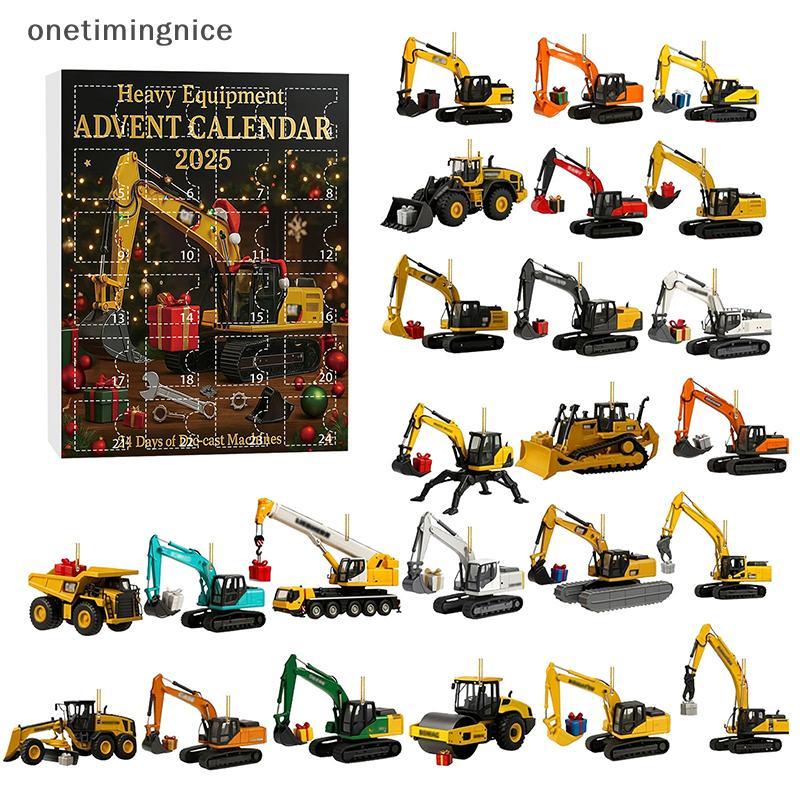 Onetimingnice Thiết bị nặng Lịch Mùa Vọng 2025, Lịch đếm ngược Giáng sinh 24 ngày, 24 máy đúc, Đồ tr