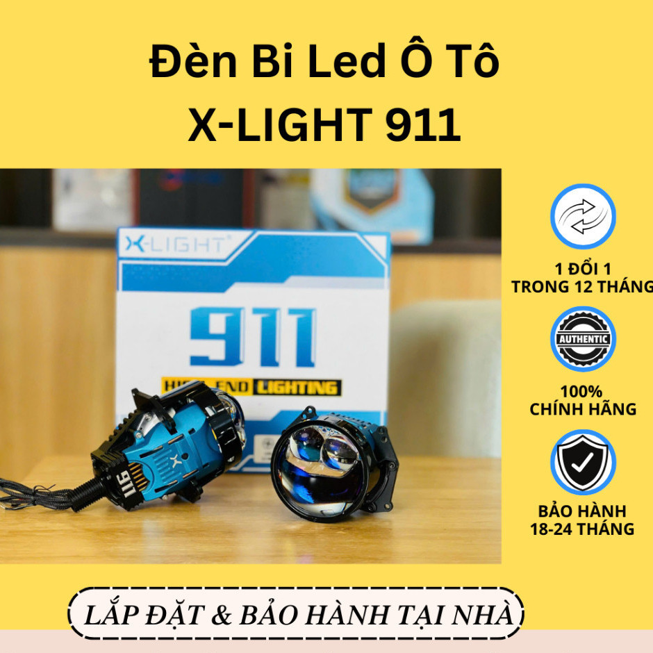 New  Đèn Bi Led Ô Tô X-LIGHT 911 - BI LED TRỢ PHA Công Suất 75w