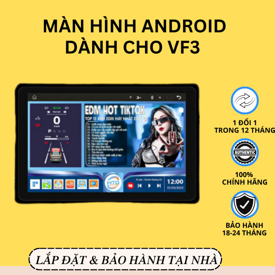 New   Màn Hình Android dành cho VF3 - 2 Hệ Điều Hành Song Song, MHU HTD MH - V2 Pro