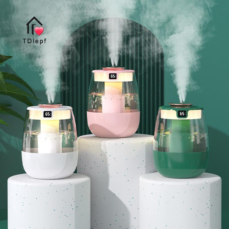 [TDiepf] Máy tạo độ ẩm không khí 1300ML Máy tạo độ ẩm hương thơm Máy khuếch tán cổng đôi Máy tạo độ ẩm nước USB có đèn cho văn phòng tại nhà MỚI