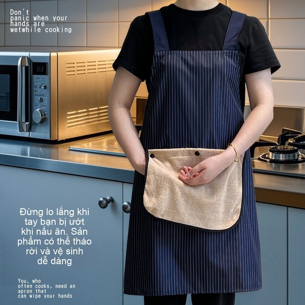 【Detachable/Thickened/Waterproof】 Heavy-Duty Kitchen Apron With Towel For Men/Women Oil Resistant Ho