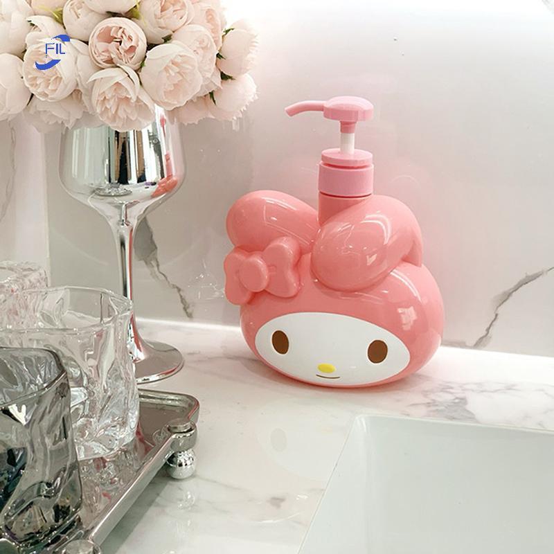 FIL 900ml Sanrio Kuromi Chai Xà Phòng Kawaii My Melody Dầu Gội Tắm Sữa Sub-Bottle Lotion Press Chai 