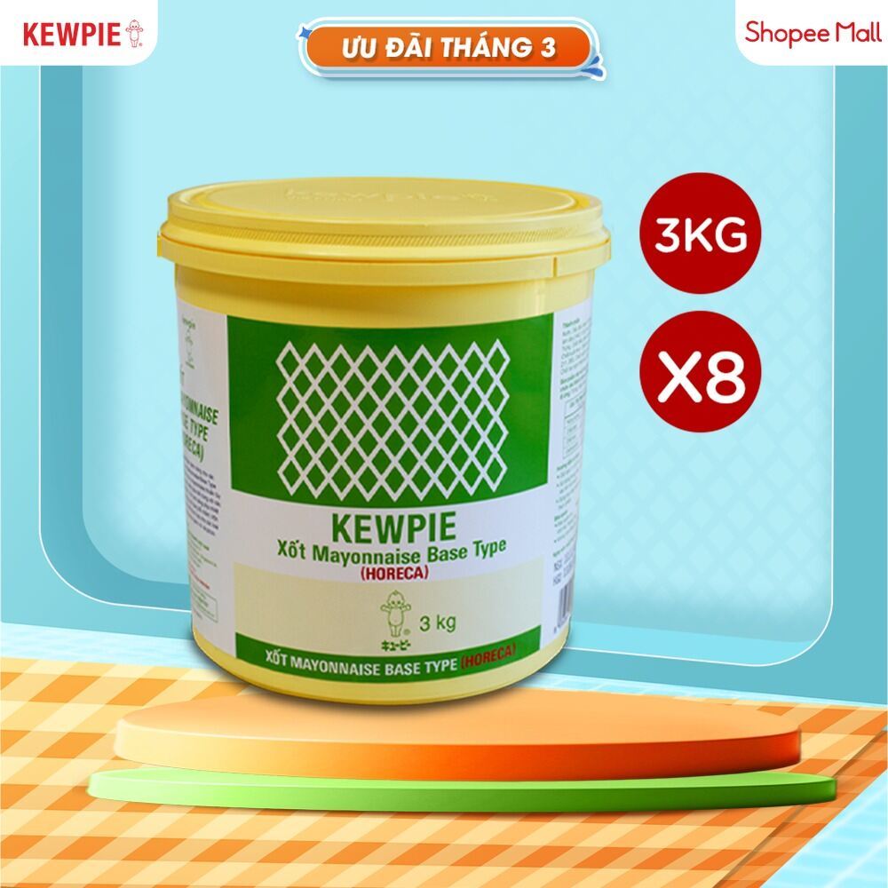 Combo 8 Xốt Mayonnaise Base Type (Horeca) - Kewpie (Xô 3Kg)