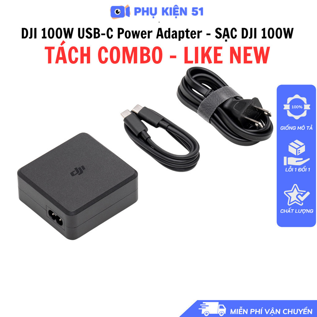 DJI 100W USB-C Power Adapter - Sạc 100w DJI tách combo sạc Mavic 3 , Avata 2 , Air 3