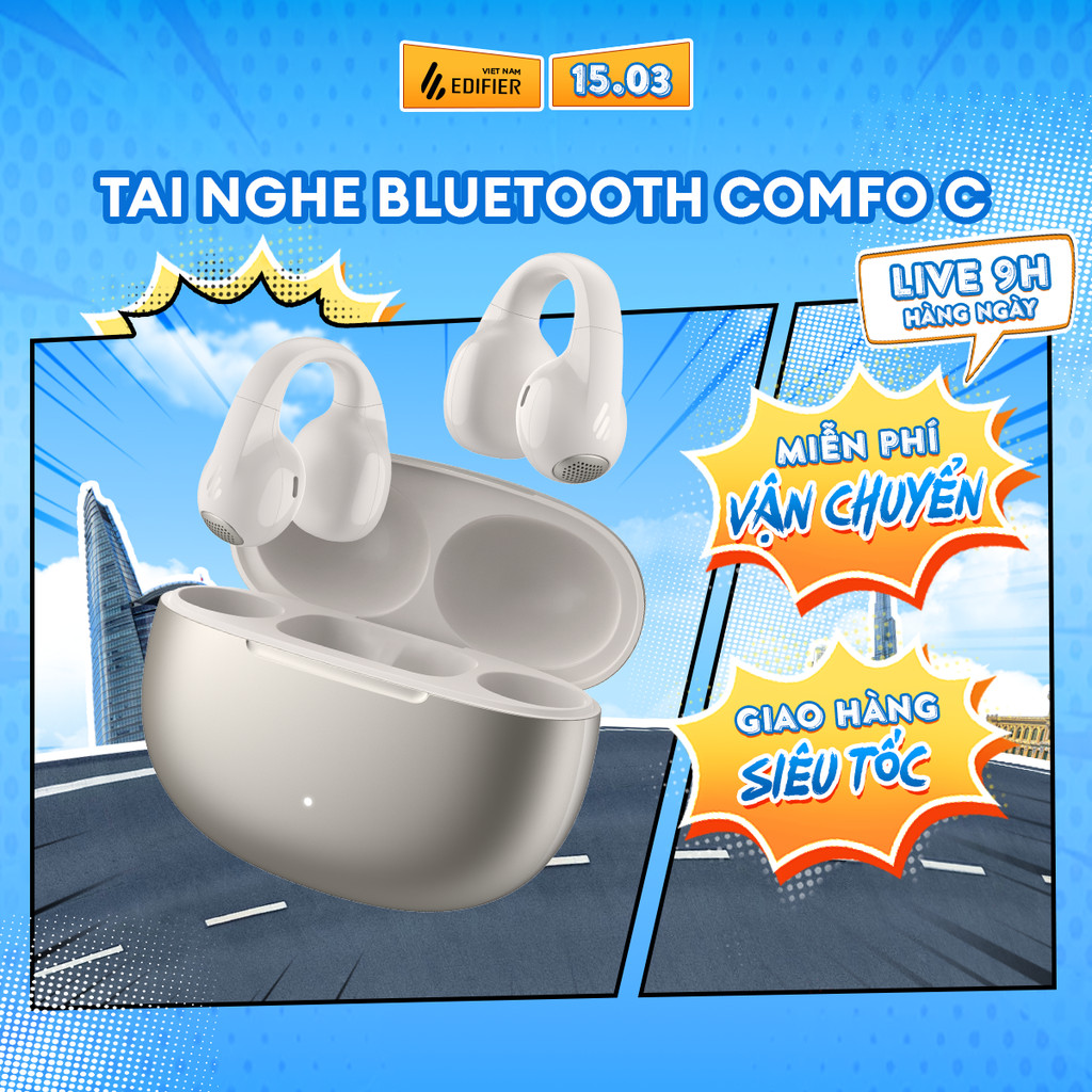 Tai Nghe Bluetooth Không Dây Kẹp Vành Tai EDIFIER COMFO C - Chơi Nhạc Tới 30H - Kháng Nước, Bụi IP56 - 15 Tháng Bảo Hành | BigBuy360 - bigbuy360.vn