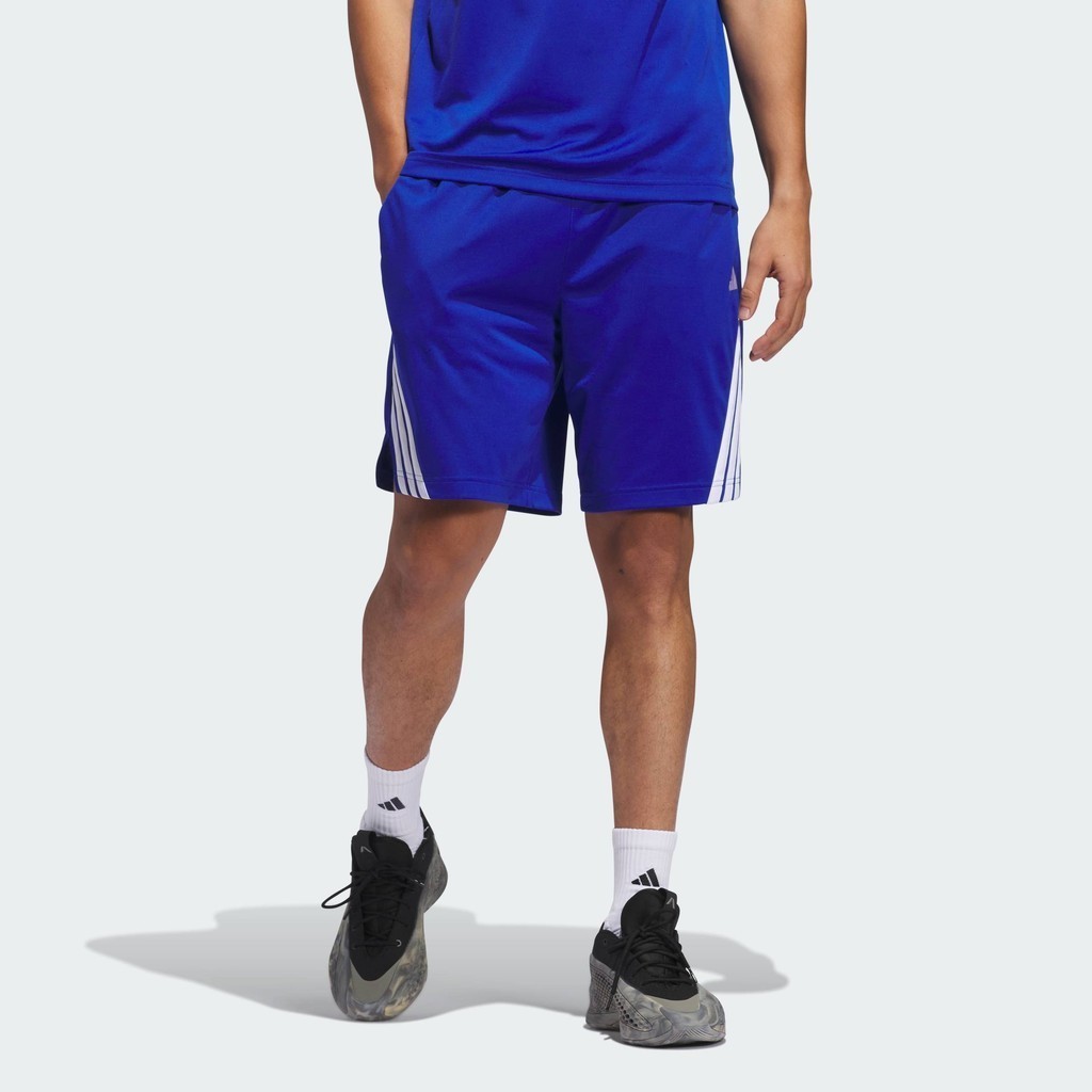 adidas Basketball Legends 3-Stripes Basketball Shorts Men Blue JN4741