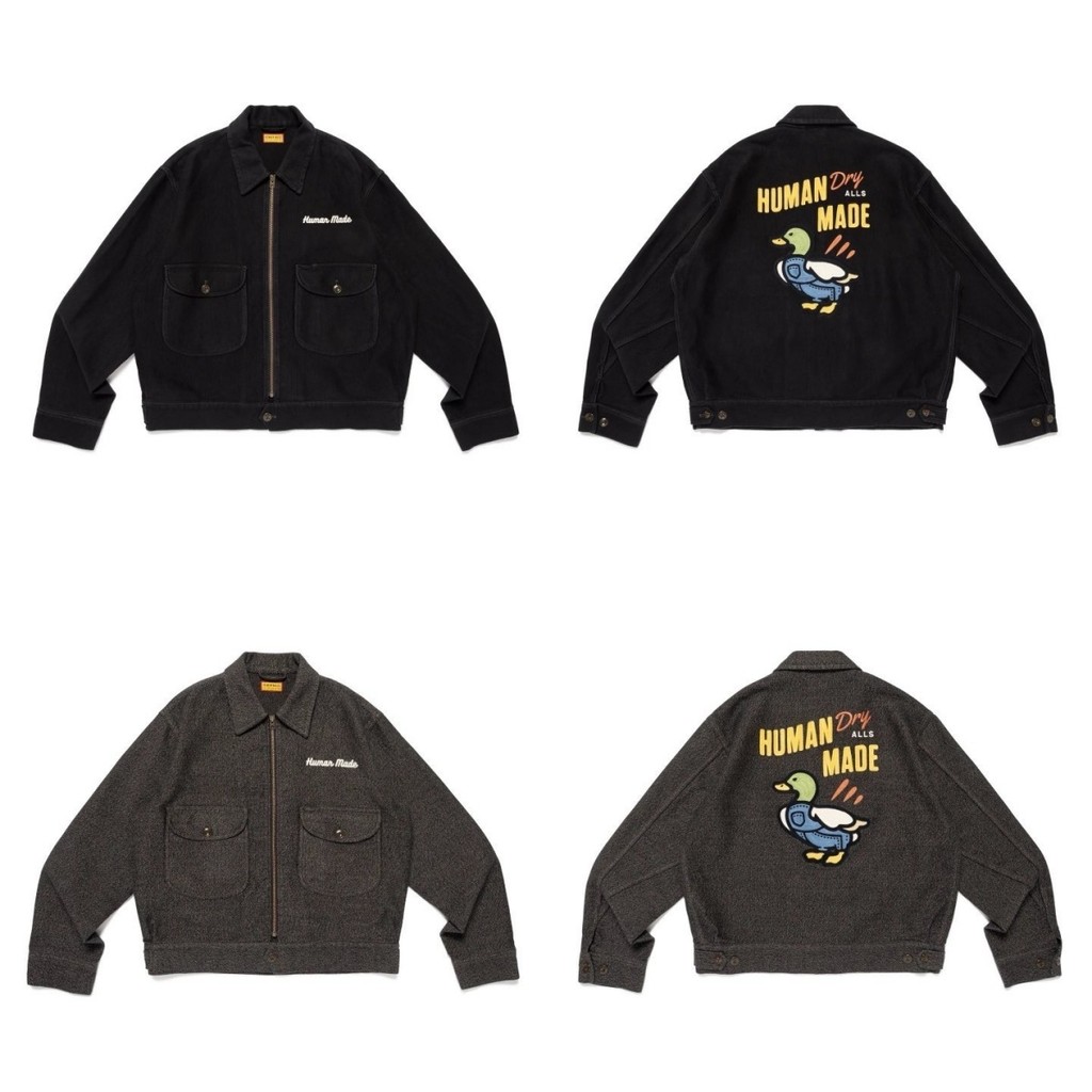 HUMAN MADE Same Style as Stars Japanese-style trendy duck-collar embroidered zip-up work jacket for 