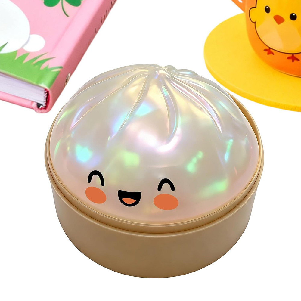 Crazy Fun Random Color Holographic Squishy Bun Fidget Toy Cute Dumpling Shaped Squeeze Stress Relief