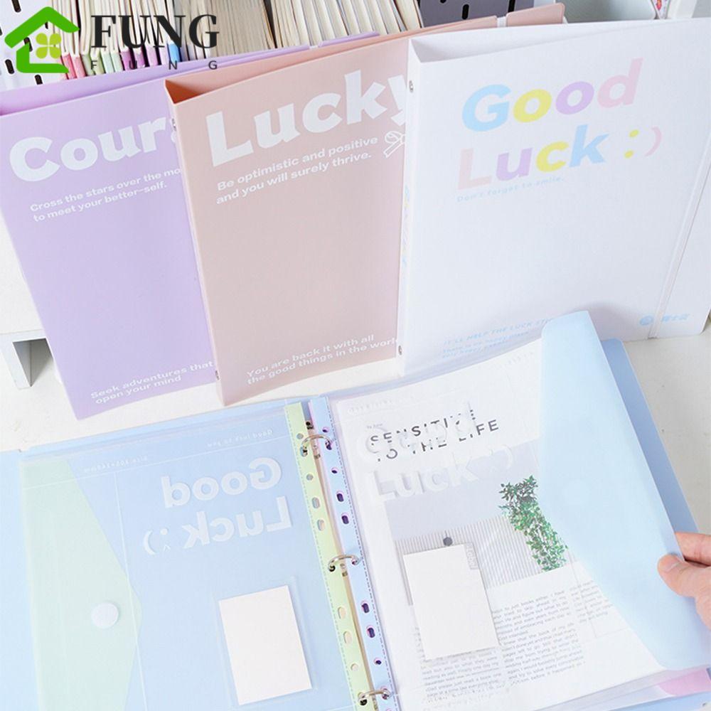 FUNG Loose Leaf File Folder, Clear Page Protector A4 Exam Paper Storage Bag, Túi đựng hồ sơ trong su