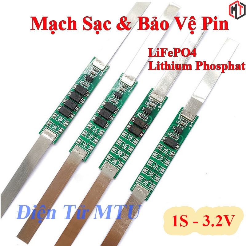 Mạch sạc và bảo vệ pin 1S 3.2V LiFePO4 - Lithium Sắt Photphat - Pin 32650
