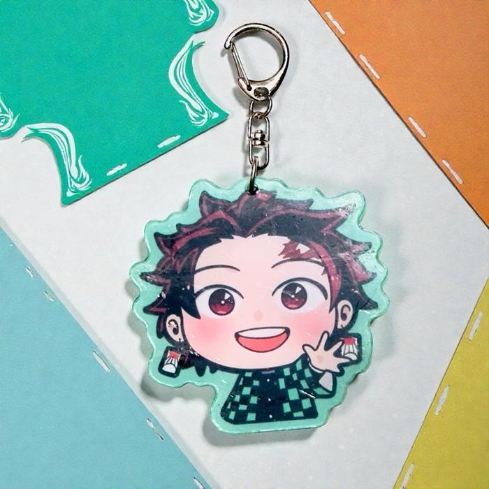 Gantungan Kunci Akrilik Mainan Demon Slayer Tanjiro Giyu Muichiro Inosuke Nezuko Zenitsu - Tanjiro M