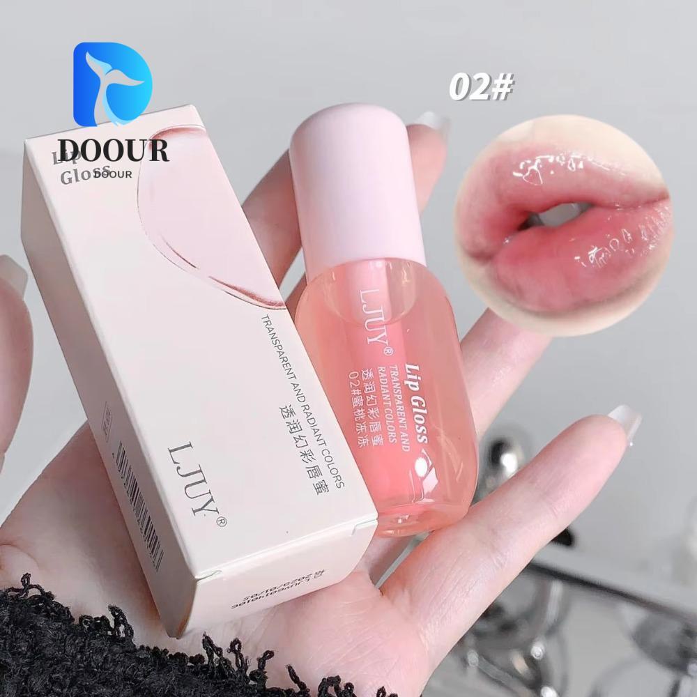 DOOUR Fruit Crystal Jelly Lip Oil, Hydrating Transparent Lips Care Lip Serum, Glass Lip Gloss Makeup