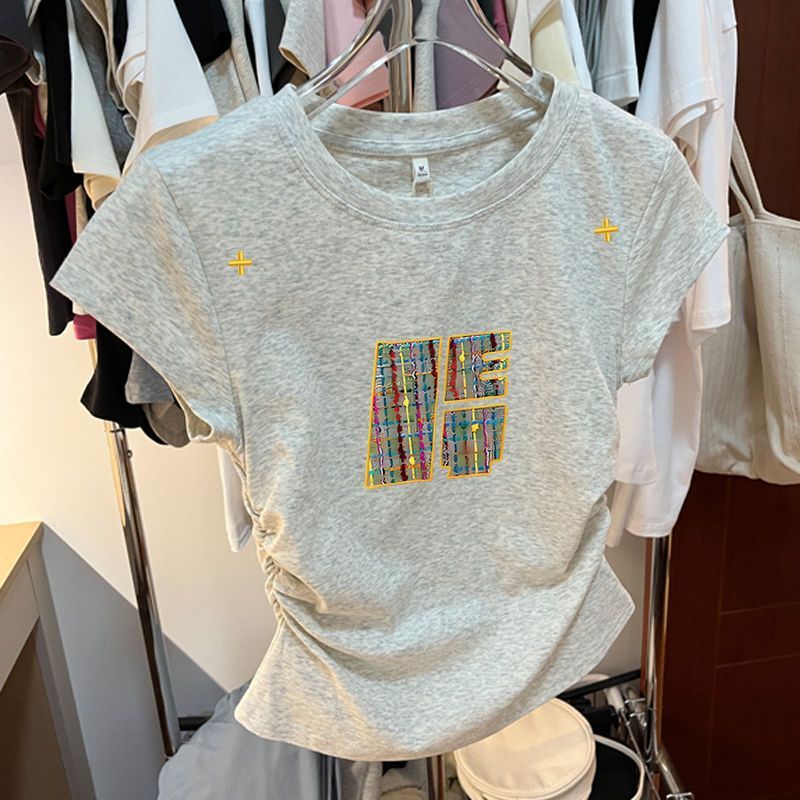 Áo thun Cotton nguyên chất, Quần áo nữ mùa hè, Áo thun ngắn tay nữ, Áo ngắn, Áo thun ngắn tay, Áo, Q