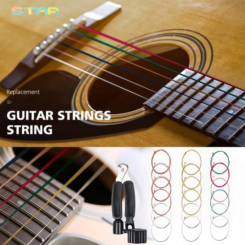 Dây đàn Guitar Acoustic 3 bộ Thép dài 90 cm Chống gỉ với Bộ dụng cụ 3 trong 1