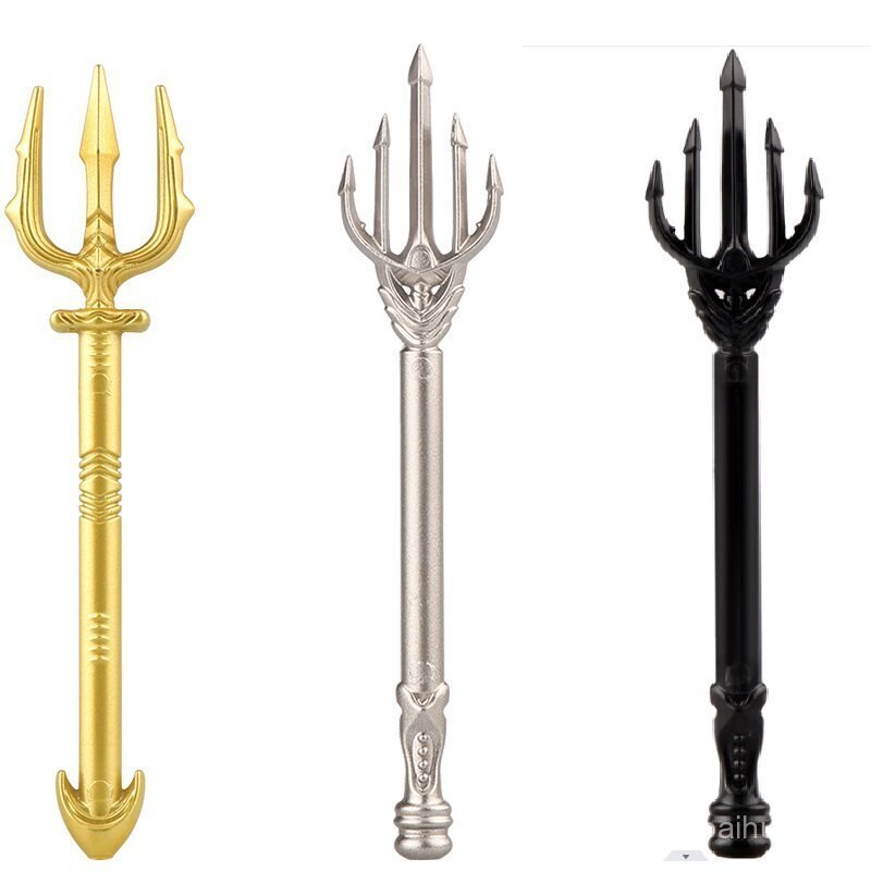Tương thích với Phụ kiện vũ khí bên thứ ba trong nước Aquaman Golden Trident Lắp ráp giáo dục Khối x