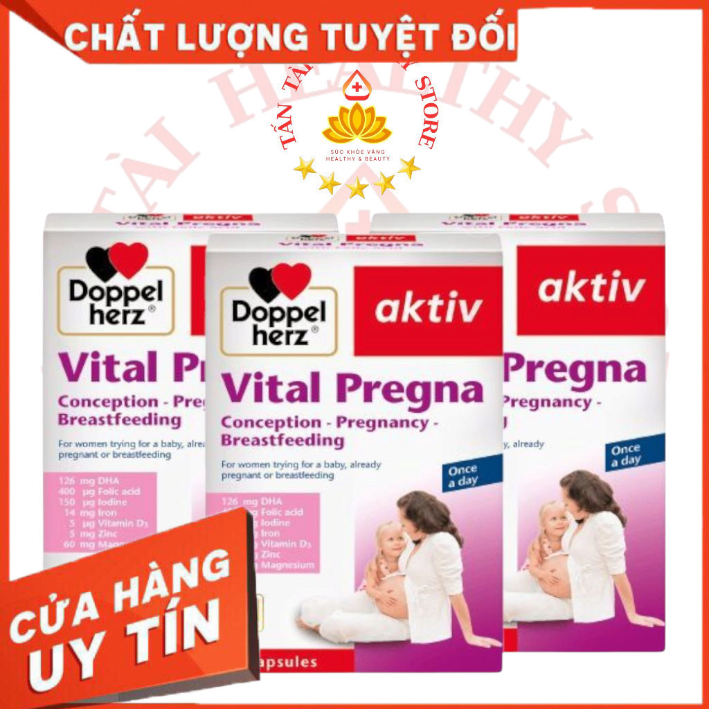 ✅[CHÍNH HÃNG]  Viên uống vitamin bầu DOPPEL Vital Pregna Dưỡng chất trao con, vẹn tròn tình mẹ