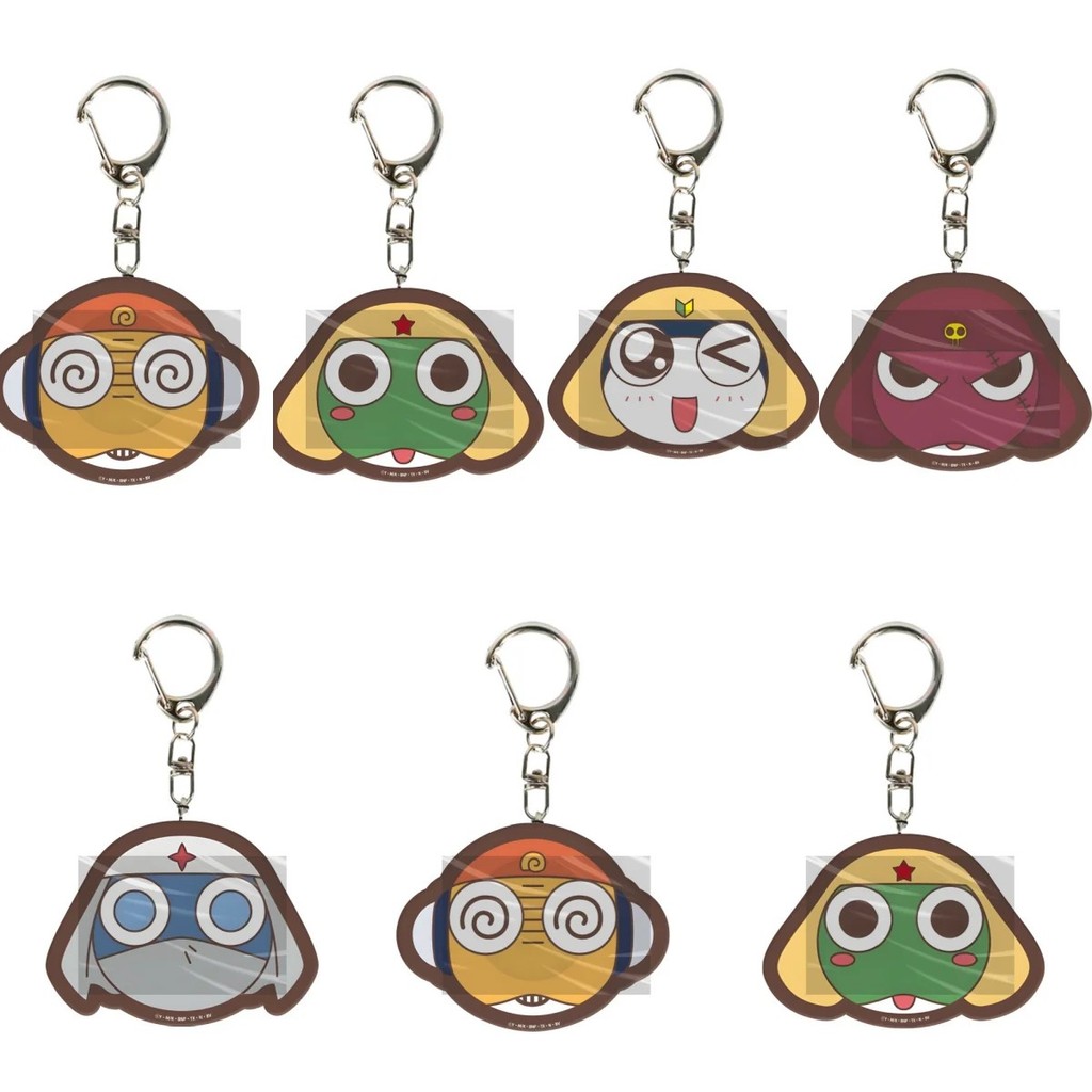 Móc khóa Anime Keroro Quân tào Keroro Tamama Giroro Kururu Acrylic Mica 6cm trang trí túi xách làm q