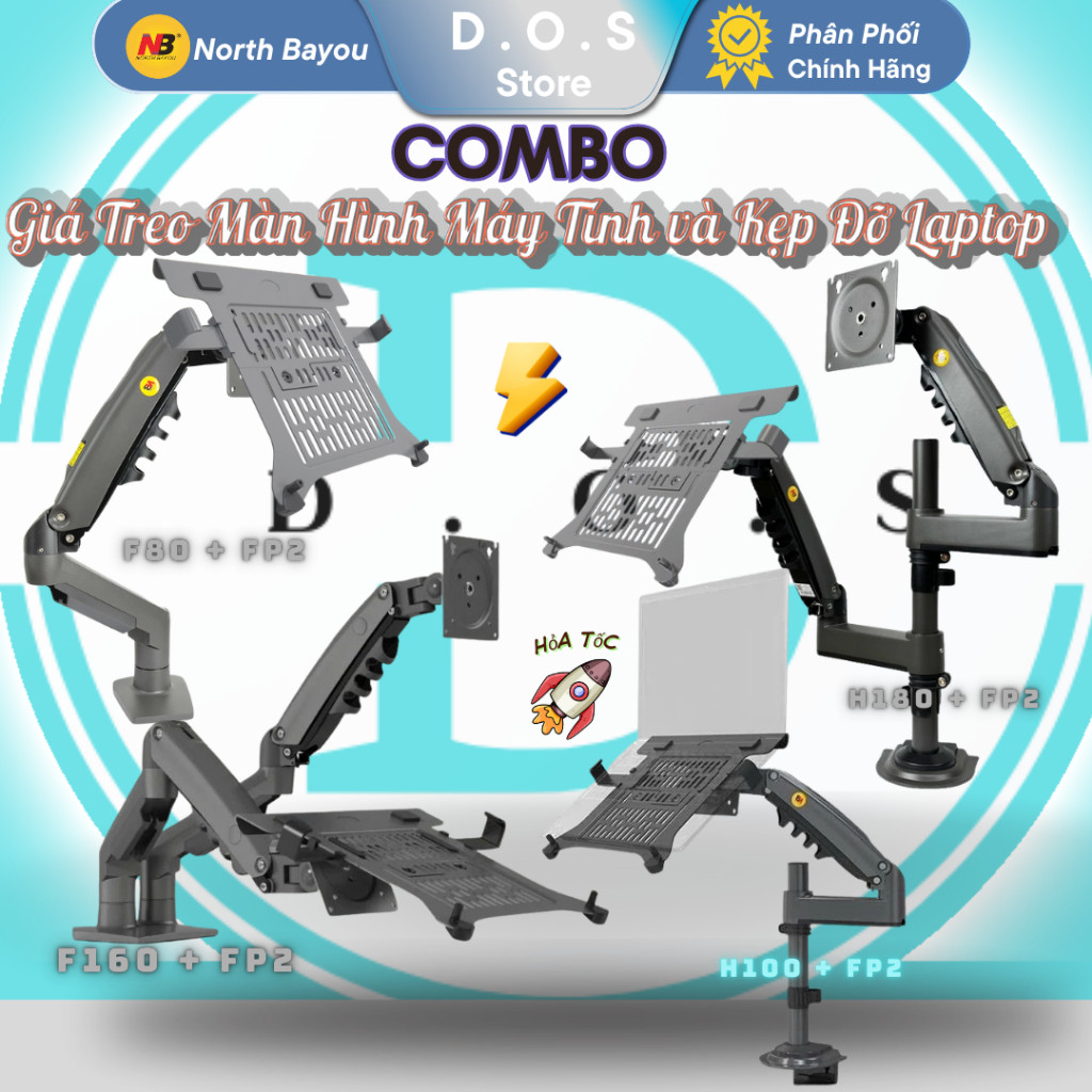Giá Treo Màn Hình North Bayou F80 H100 H180 F160 Kẹp Laptop FP2 - Tay Treo Monitor Arm Cao Cấp