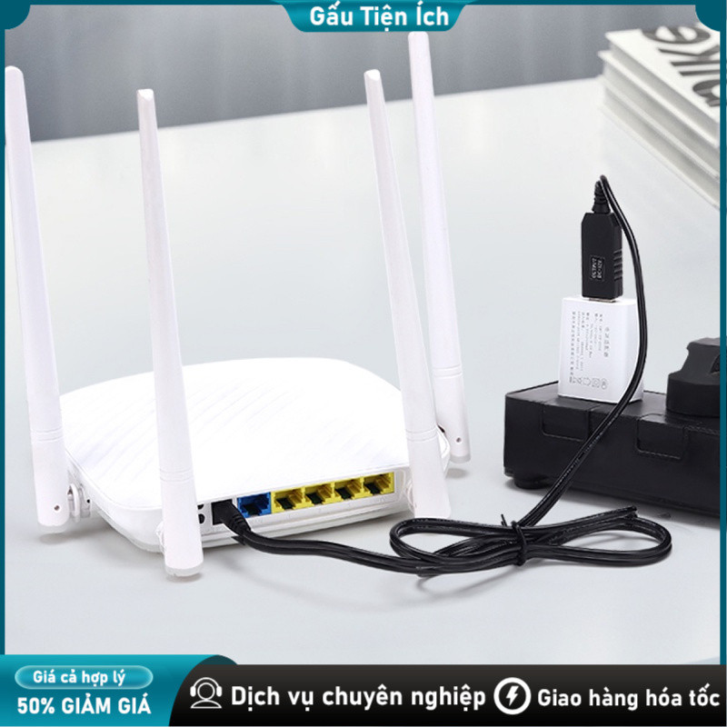 Cáp tăng áp USB 5V lên 12V cho router wifi dùng pin dự phòng Đầu ra DC 12V،Với đèn، Cáp tăng tốc cho