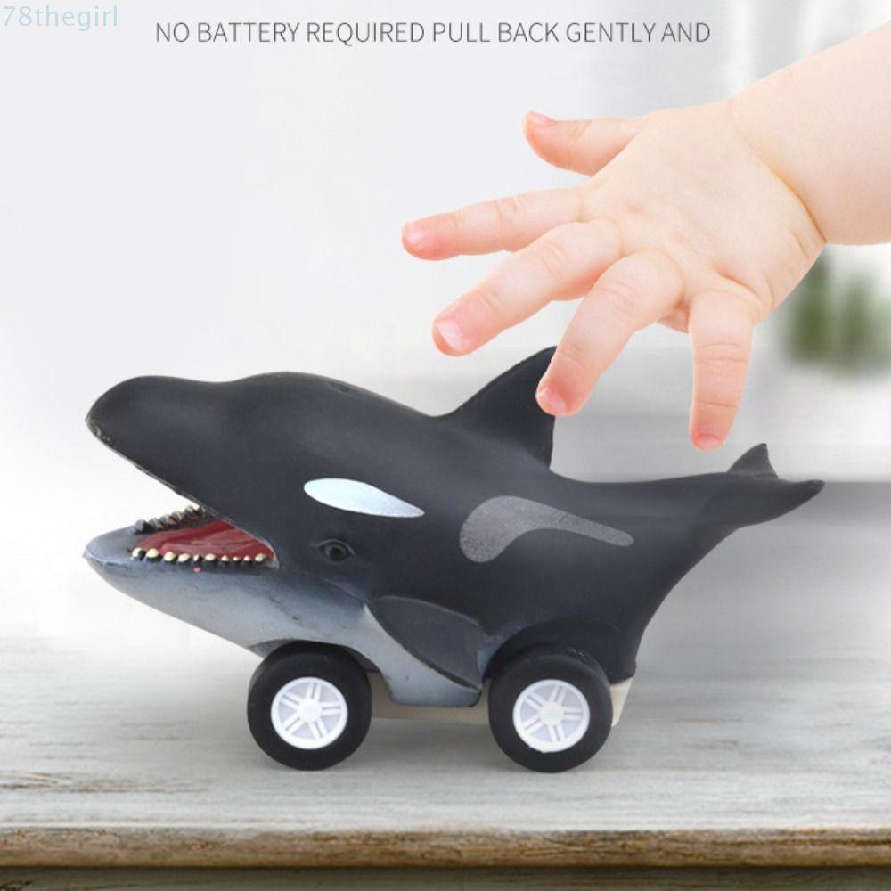 THEGIRL Press and Go Car Toy, Great White Shark Shark Shark Dolphin Inertia Car Toy, Funny Cool Mont