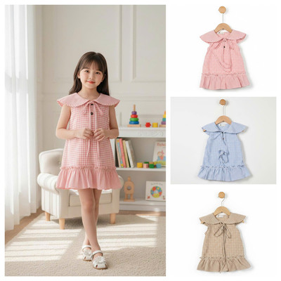 Váy mùa hè thô cotton LITIBABY cho bé gái khoảng 2 đến 7 tuổi NH19