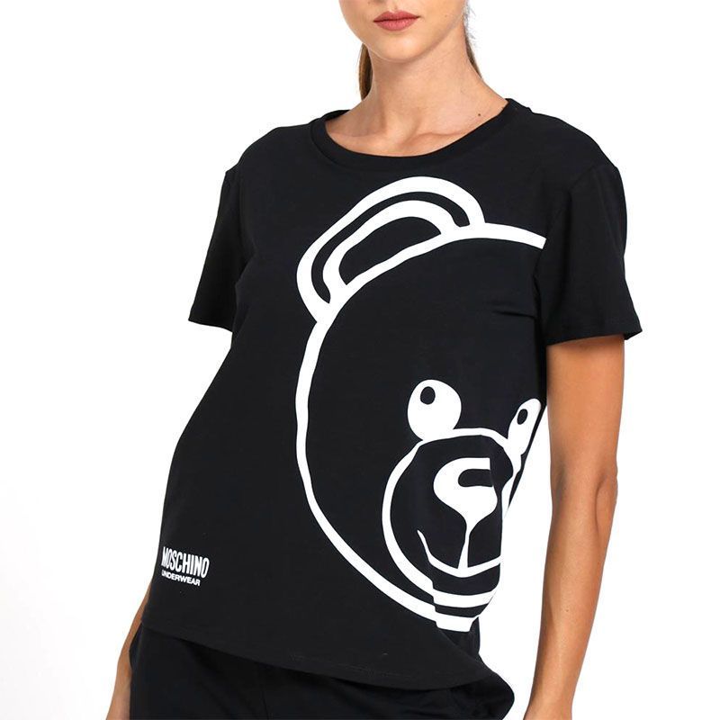 Áo thun ngắn tay Cotton in hình MOSCHINO / MOSCHINO Letter Micro Label