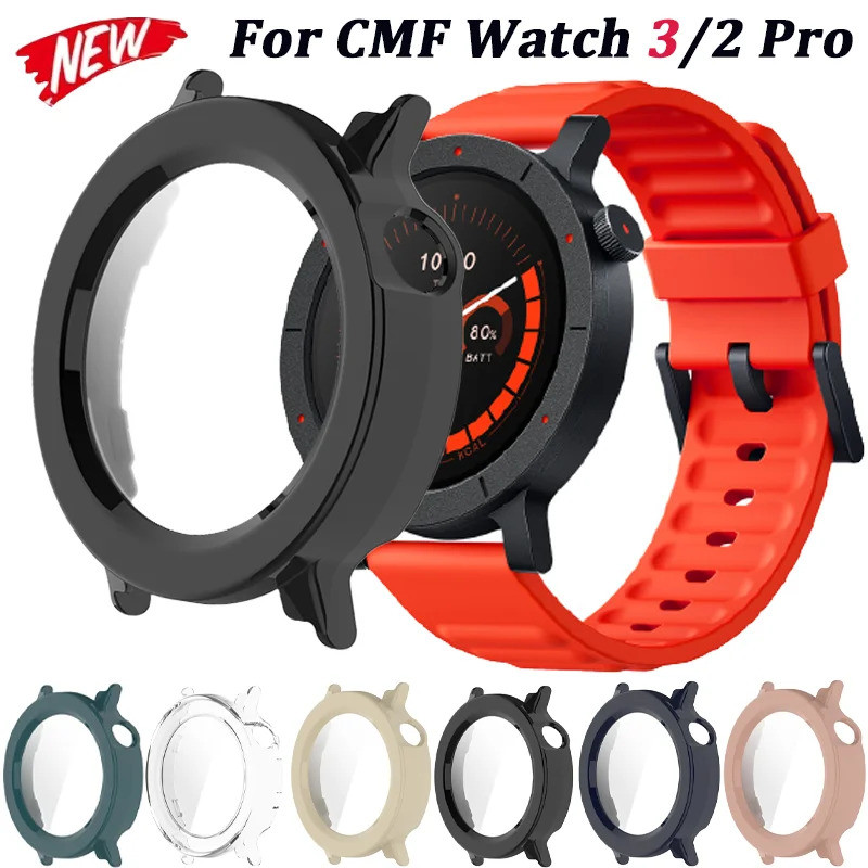 Vỏ PC + Kính HD Không Có Gì CMF Watch 3 Pro Vỏ Bảo Vệ Màn Hình Cho CMF Watch Pro 2 Cứng Ốp Lưng Bảo 