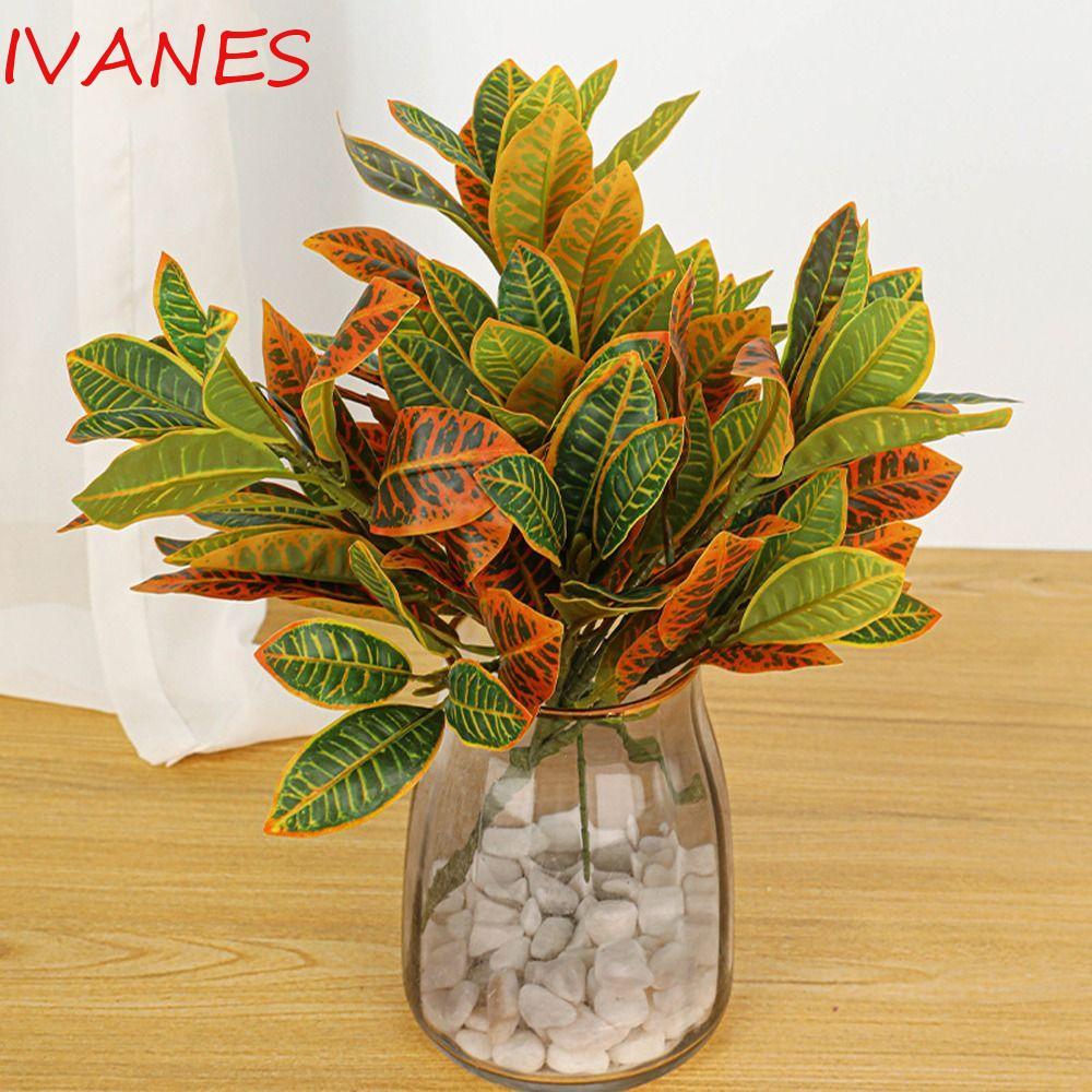 IVANES Cây Ficus nhân tạo, Cây Banyan nhiệt đới 35 lá giống như thật, Cây xanh Nhựa Lớn Cây Ficus Gi