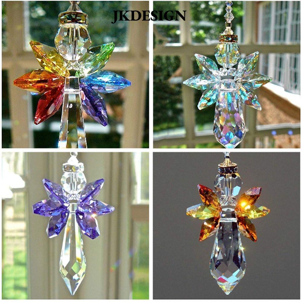 JKDESIGN Sun Catcher Garden Crystal Glass Trang sức Charm Angel Chakra