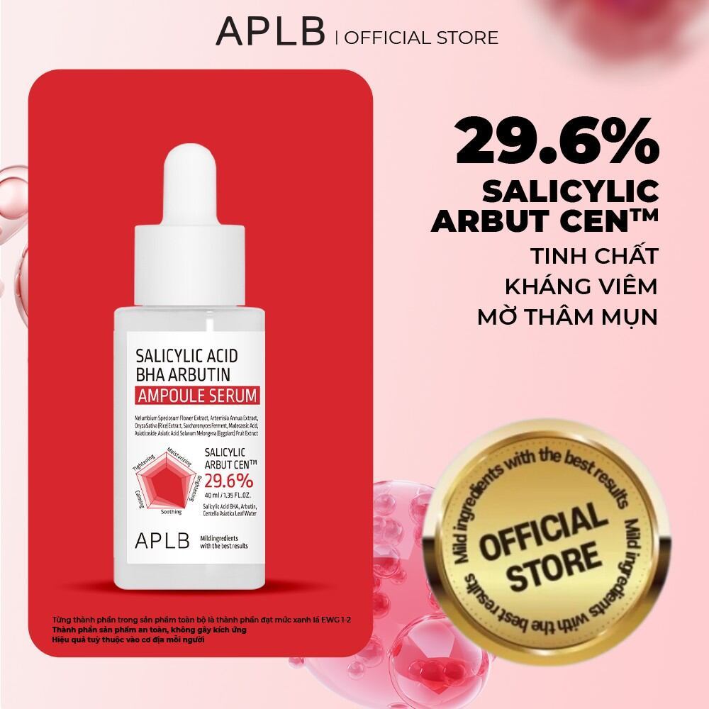 Serum Arbutin Giảm Thâm Nám 40ml APLB Salicylic Acid BHA Arbutin Ampoule Serum Sáng Da Mờ Thâm