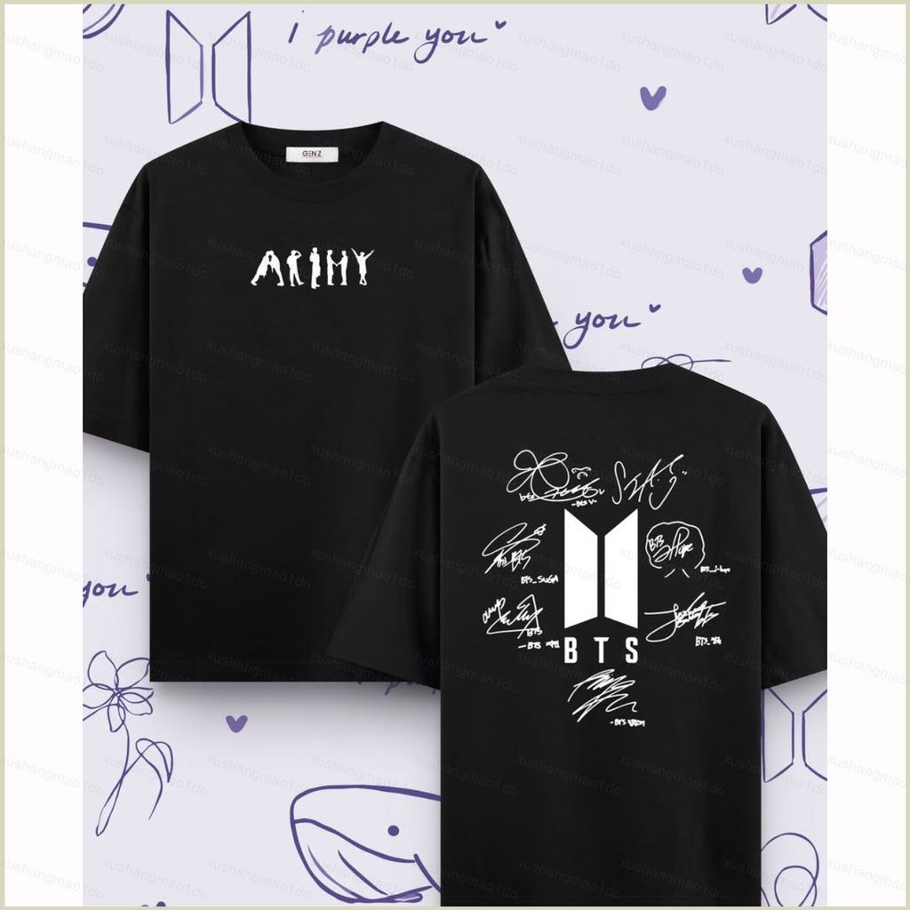 XS1 Áo thun mềm mùa hè BTS BT21 ARIRANG Jin SUGA J-hope RM Jimin V Jung Kook KPOP Áo ngắn tay XS1