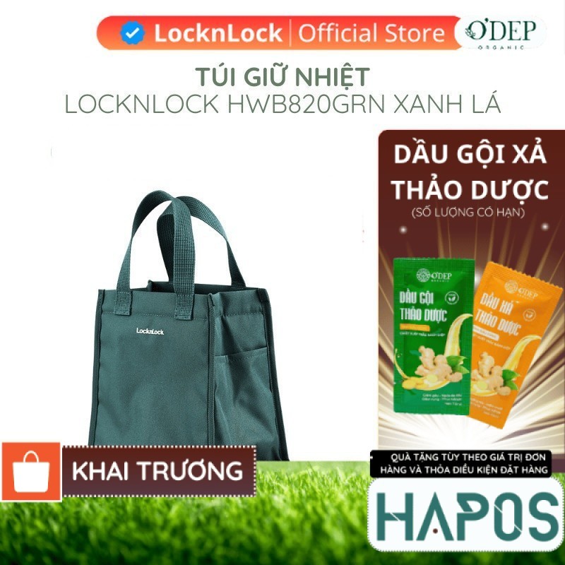 Túi đựng bộ hộp cơm LocknLock Daily Cooler Bag, Hàng Chính Hãng, Màu xanh lá HWB820 HWB820GRN - HAPO