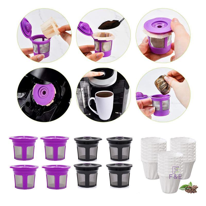 F & E Giấy dùng một lần Giấy lọc cà phê cho Keurig Cốc K tái sử dụng cho máy pha cà phê Keurig Bộ lọ