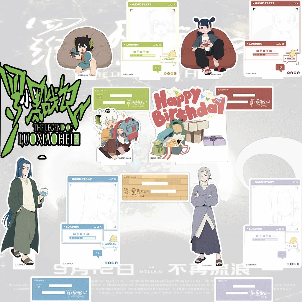 Standee anime La Tiểu Hắc Chiến Ký The Legend of Hei mô hình mica nhân vật La Tiểu Hắc A Căn trang t