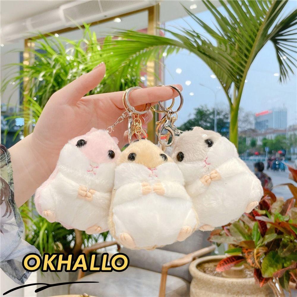 OKHALLO Sang Trọng Móc Khóa, Hoạt Hình Sang Trọng Búp Bê Hamster Búp Bê Móc Khóa, Đồ Chơi Dễ Thương 