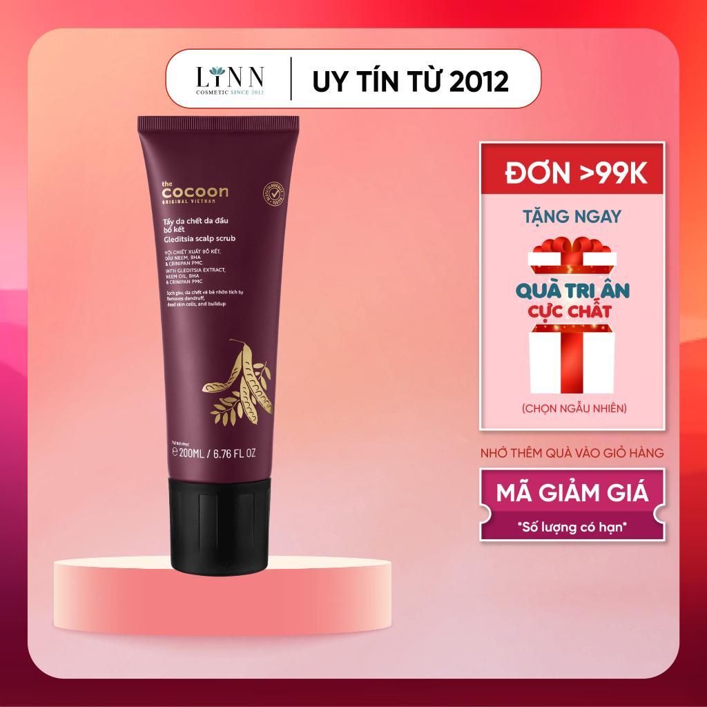 Dầu gội tẩy da chết da dầu từ bồ kết COCOON 200ml sạch gàu thuần chay cocoon việt nam chính hãng