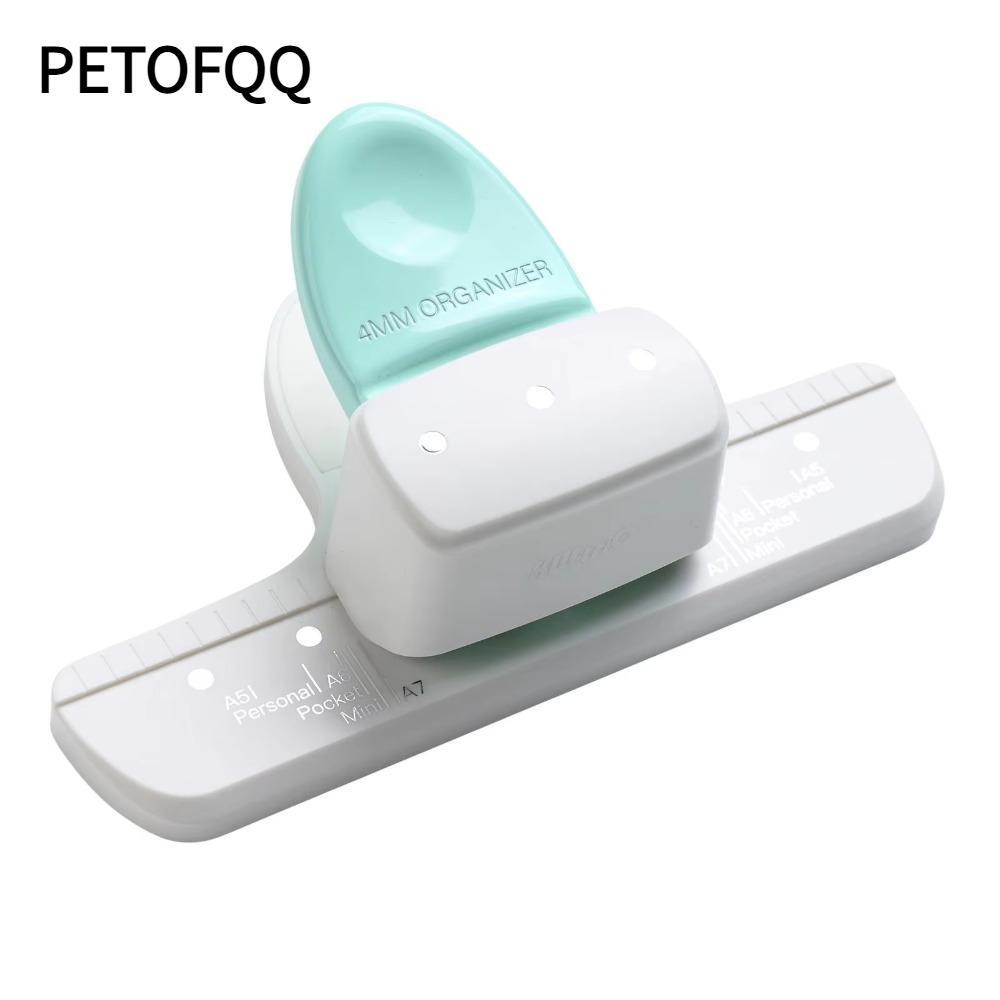 Máy đục lỗ PETOFQQ, Công cụ đục lỗ giấy thủ công 3 lỗ, Máy tính xách tay rời rời tiện lợi A5 A6 A7 R