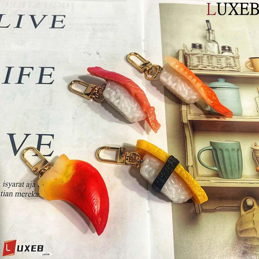 LUXEB Mô Phỏng Sushi Móc Khóa Cá Tính Dễ Thương Sushi Cá Hồi Biển Urchin Sushi Móc Chìa Khóa Sáng Tạ