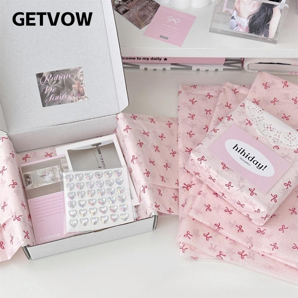 GETVOW 20 tờ Ins Ballet Bow Copy Paper, Diy Snow Pear Paper Quà tặng Vật liệu đóng gói, Hoa văn nơ m