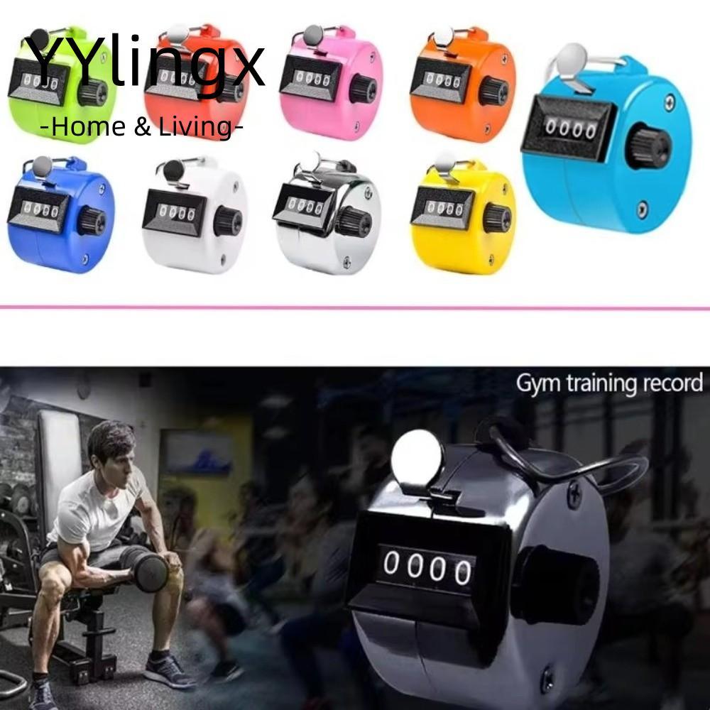 YYlingx YYLINGX Cơ Clicker Counter, Cầm Tay Không Cần Pin Tay Tally Counter, Di Động 4 Kim Loại Mini