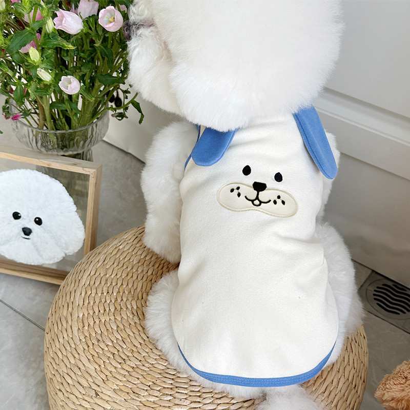 Ins Phong Cách Đức Cotton Thú Cưng Chó Mèo Quần Áo Teddy Bichon Poodle Thêu Vest Bichon Quần Áo Chó