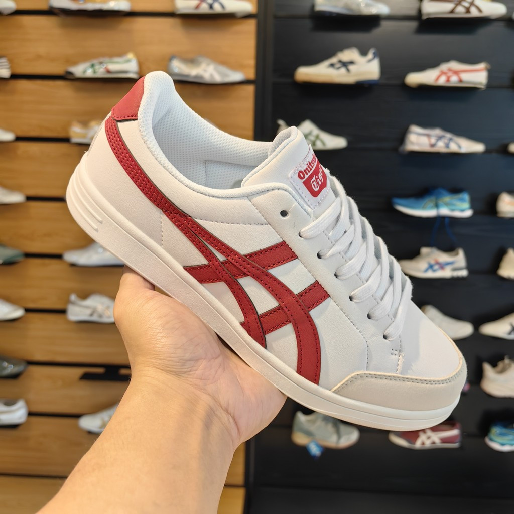 Advanti Onitsuka Tiger - Giày chạy bộ da chất lượng cao màu đỏ trắng