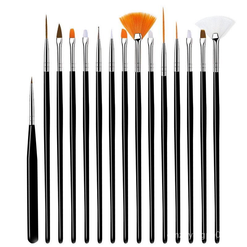 Bán buôn Stick Set Phototherapy Pen Paint Pen Tool Brush Làm móng tay Bút kim cương 15 Silicone Pen 