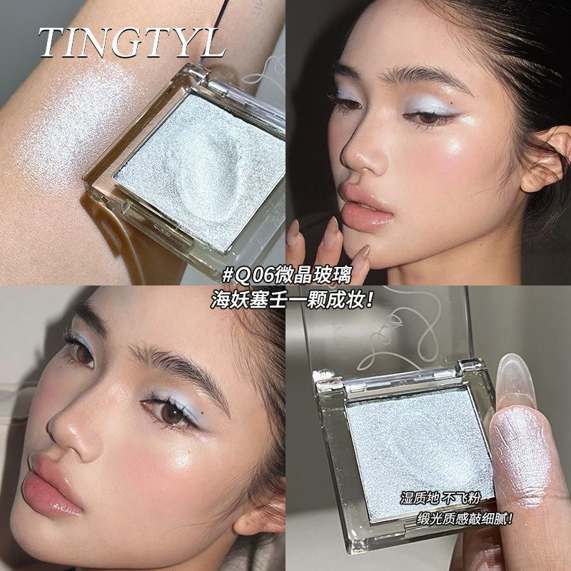 Spot Goods#Purple Eyeshadow Palette Single Color Eyeshadow Matte Color Pearl Fine Glitter Color Eyes