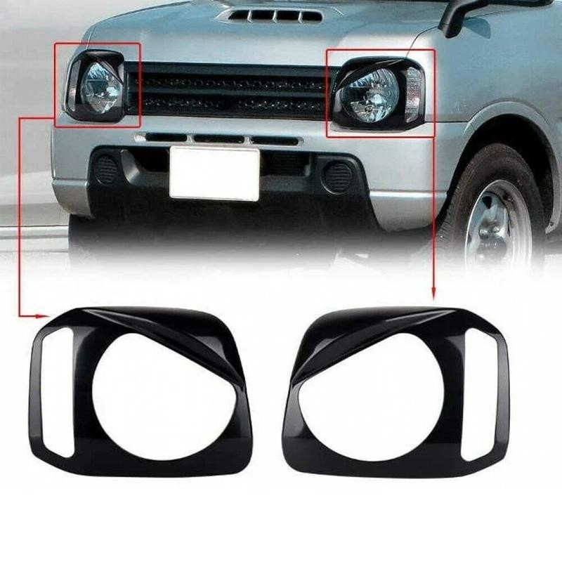 Đèn Hoods Dán Đèn Pha Ô Tô Đèn Trang Trí Cho Suzuki Jimny JB23 JB33 JB43 1998-2017 Đen