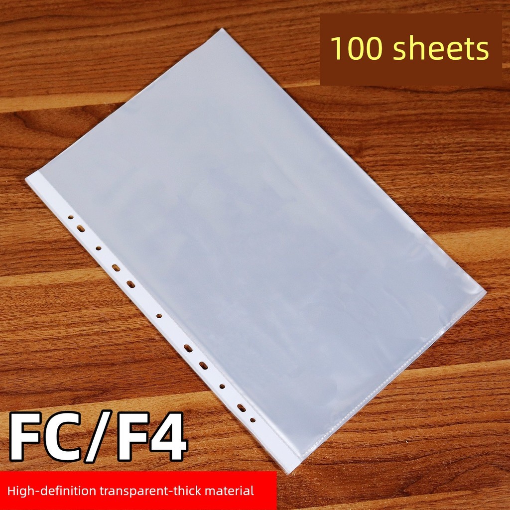 Túi đựng tài liệu trong suốt FC 11 lỗ túi lá rời lớn màng bảo vệ dữ liệu A4 F4 nhanh thư mục câu cá 