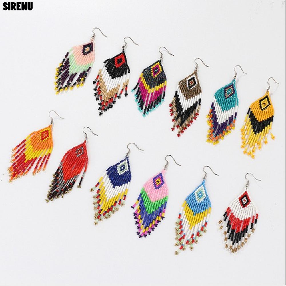 Sirenu Bông tai đính hạt style boho