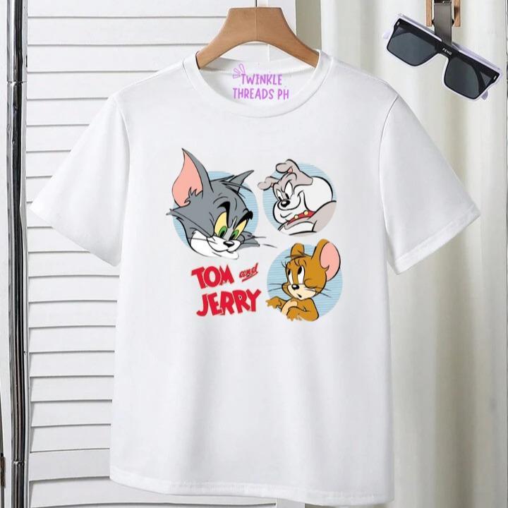 cho bé Tom, Jerry cotton spandex, chất cao, áo sơ mi