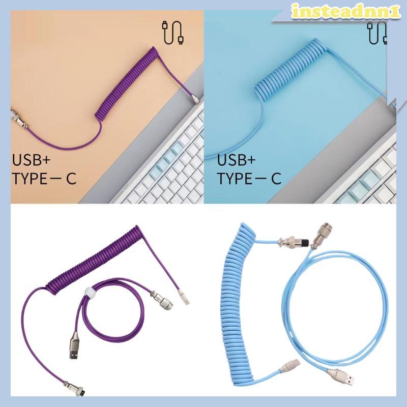 Inste Bàn Phím Cơ Cuộn Dây Cáp Loại C Cổng USB Aviators Cáp Cuộn Dây