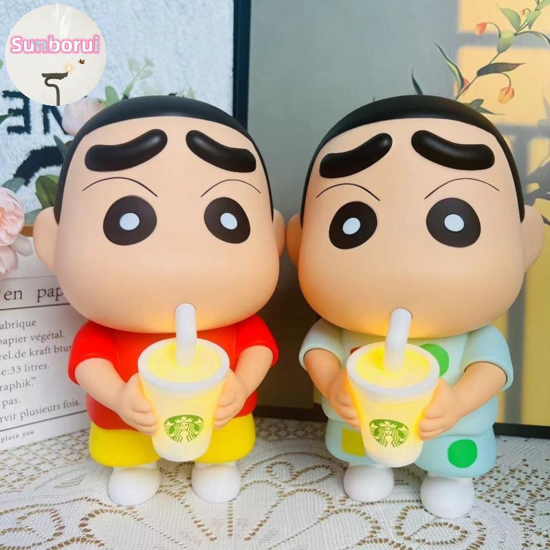Sunborui 1 Miếng Vinyl Trà Sữa Phát Sáng Cốc Để Bàn Trang Trí 25cm Mới Crayon Shin-Chan Tay Tay Noob
